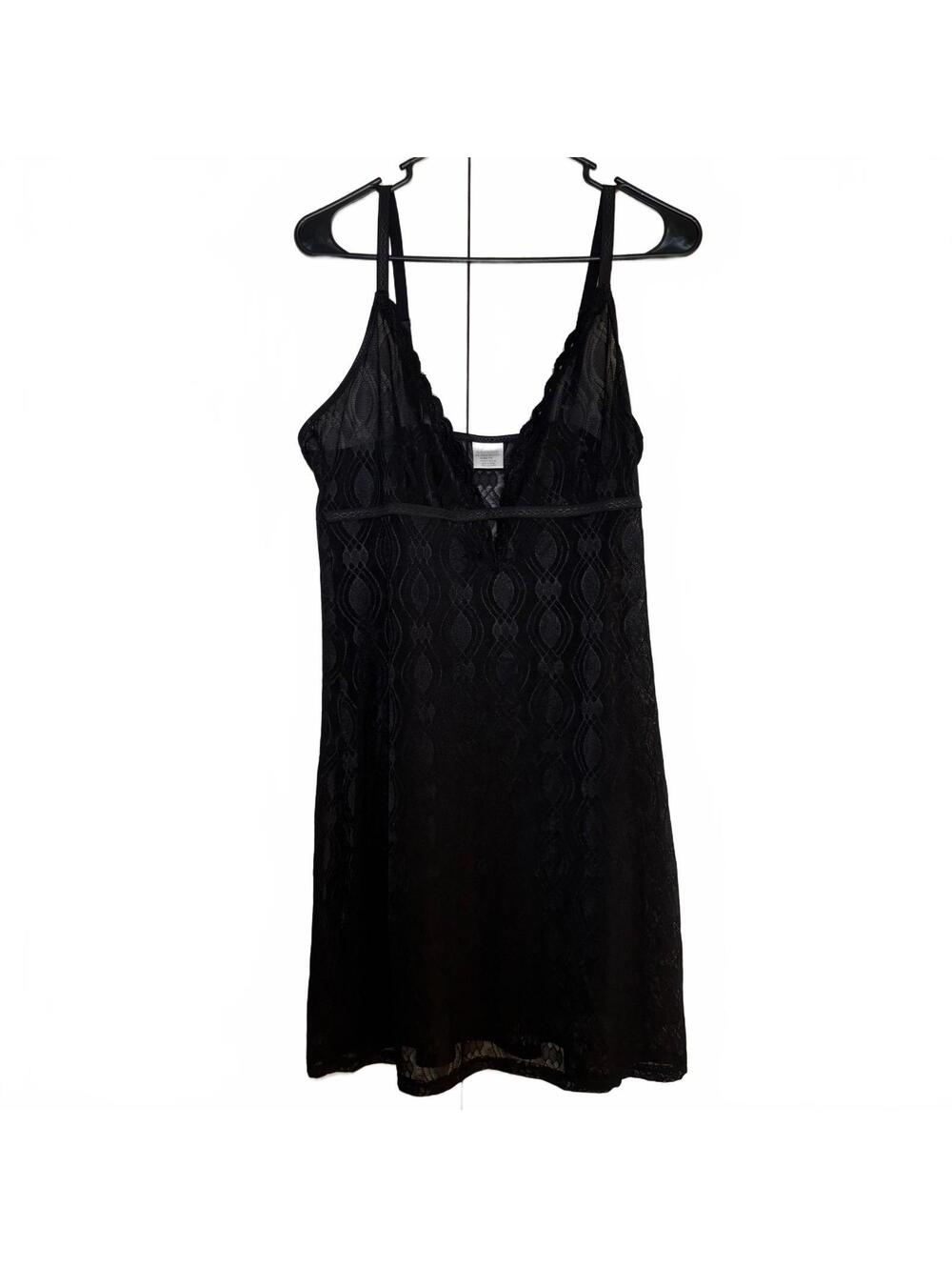 Sheer Black Lace Slip Dress Size 1X Whimsigoth Fairy Grunge Dark Coquette
